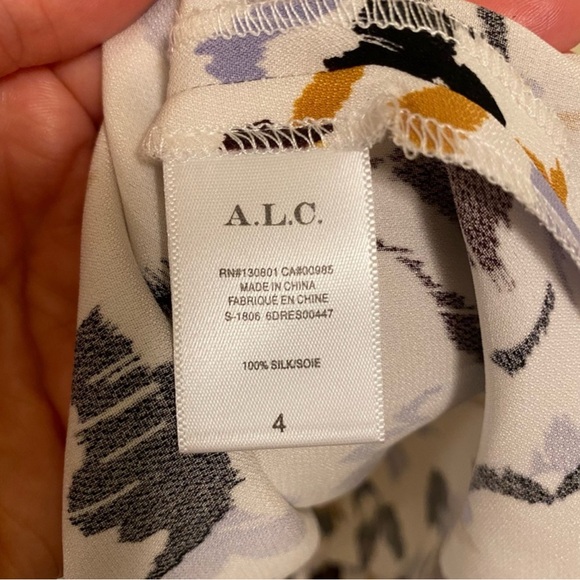 NWT ALC Black and Gold Ruffled A-Line Dress #100 - Picture 5 of 7